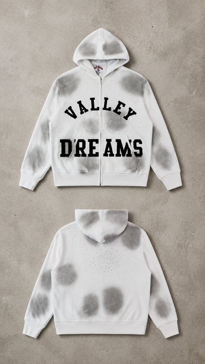 Hoodie Valley New Model blanco, vista 3