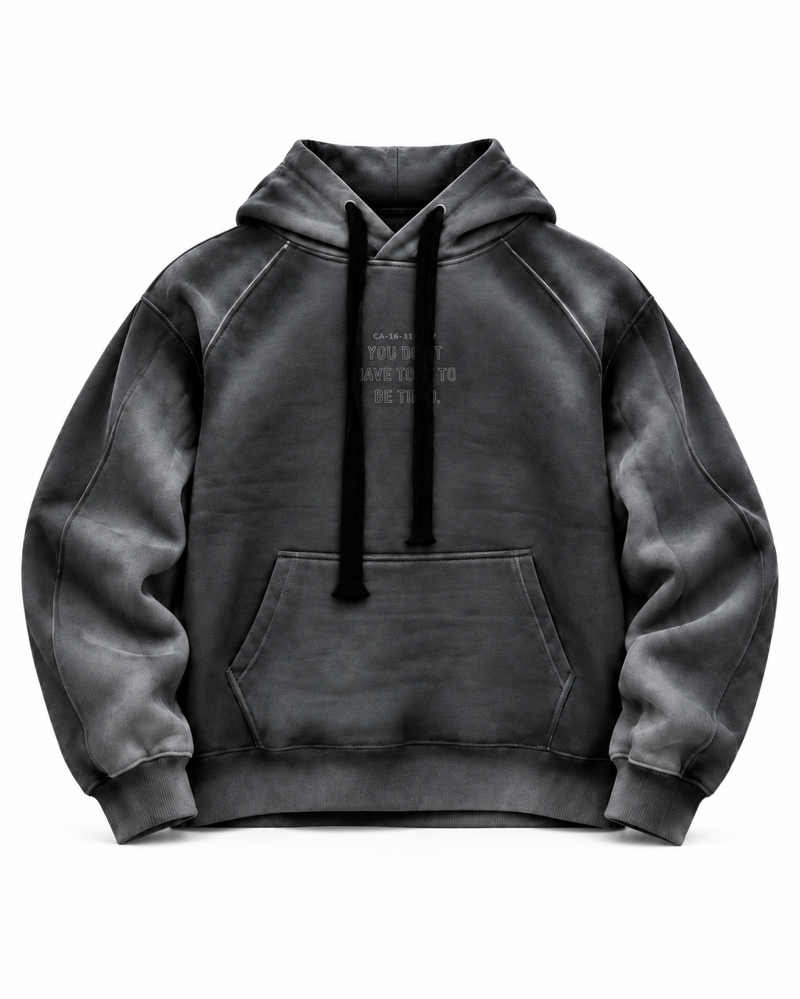 Hoodie Timid con acabado Shadow Spraywash oscuro, vista frontal