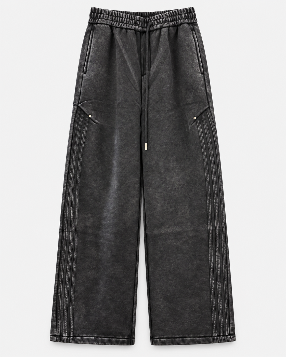 Pants Negro Acid Wash - vista frontal sobre fondo neutro