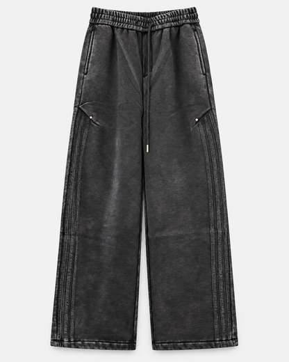 Pants Negro Acid Wash - vista frontal sobre fondo neutro
