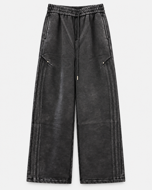 Pants Negro Acid Wash - vista frontal sobre fondo neutro